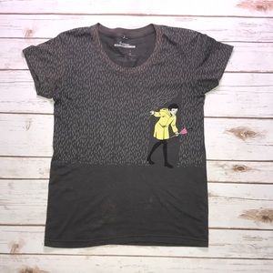 Threadless gray women in rain shirt size m